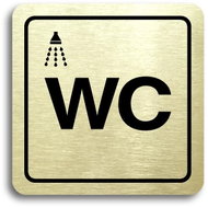 Accept Pictogram "Shower, WC II" (80 × 80 mm) (gold plate - black print) - Sign