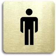 Accept Pictogram Toilet for Men (80 × 80mm) (Gold Plate - Black Print without Frame) - Sign
