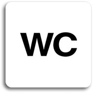 Accept Pictogram Toilet (80 × 80mm) (White Plate - Black Print without Frame) - Sign