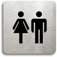Accept Pictogram "WC women, men" (80 × 80 mm) (silver plate - black print without frame) - Sign