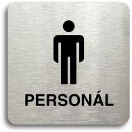 Accept Piktogram "WC muži personál" (80 × 80 mm) (stříbrná tabulka - černý tisk bez rámečku) - Cedule