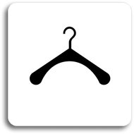 Accept Pictogram "cloakroom" (80 × 80 mm) (white plate - black print without frame) - Sign