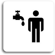 Accept Pictogram Men's Washroom (80 × 80mm) (White Plate - Black Print without Frame) - Sign