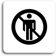 Accept "No entry" pictogram (80 × 80 mm) (white plate - black print without border) - Sign