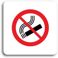 Accept No Smoking Pictogram (80 × 80mm) (White Plate - Colour Print without Frame) - Sign