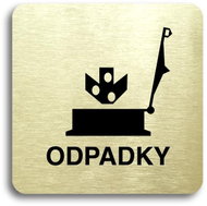 Accept Pictogram Rubbish (80 × 80mm) (Gold Plate - Black Print without Frame) - Sign