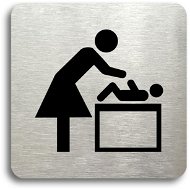 Accept Pictogram Changing Table (80 × 80mm) (Silver Plate - Black Print without Frame) - Sign