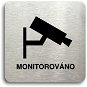 Accept Piktogram „monitorováno" (80 × 80 mm) (stříbrná tabuľka – čierna tlač bez rámčeka) - Ceduľa