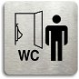 Accept Pictogram "Toilet men urinal" (80 × 80 mm) (silver plate - black print without frame) - Sign