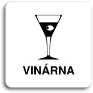 Accept Pictogram "wine bar" (80 × 80 mm) (white plate - black print without frame) - Sign