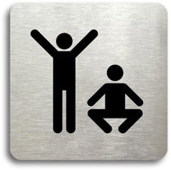Accept Pictogram Gym (80 × 80mm) (Silver Plate - Black Print without Frame) - Sign