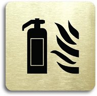 Accept Pictogram "Fire extinguisher" (80 × 80 mm) (gold plate - black print without frame) - Sign