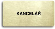 Accept Pictogram "OFFICE" (160 × 80mm) (Gold Plate - Black Print without Frame) - Sign