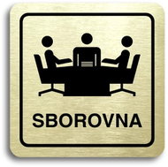 Accept Pictogram "congregation" (80 × 80 mm) (gold plate - black print) - Sign