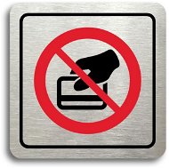 Accept Piktogram „zákaz platenia kartou“ (80 × 80 mm) (strieborná tabuľka – farebná tlač) - Ceduľa