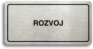 Accept Pictogram "DEVELOPMENT" (160 × 80mm) (Silver Plate - Black Print) - Sign