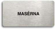 Accept Pictogram MASSAGE (160 × 80mm) (Silver Plate - Black Print without Frame) - Sign