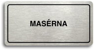 Accept Pictogram MASSAGE (160 × 80mm) (Silver Plate - Black Print) - Sign