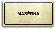 Accept Pictogram MASSAGE (160 × 80mm) (Gold Plate - Black Print) - Sign