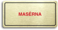 Accept Pictogram "MASSAGE" (160 × 80mm) (Gold Plate - Colour Print) - Sign
