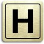 Accept Piktogram "hydrant" (80 × 80 mm) (zlatá tabulka - černý tisk) - Cedule