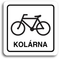 Accept Pictogram "Bike Shed" (80 × 80mm) (White Plate - Black Print) - Sign