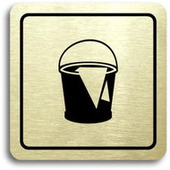 Accept Pictogram "Cleaning II" (80 × 80mm) (Gold Plate - Black Print) - Sign