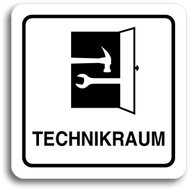 Accept Pictogram "Technical Room" (80 × 80mm) (White Plate - Black Print) - Sign