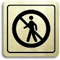 Accept Pictogram "No Entry III" (80 × 80mm) (Gold Plate - Black Print) - Sign