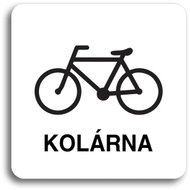 Accept Pictogram "Bike Shed" (80 × 80mm) (White Plate - Black Print without Frame) - Sign