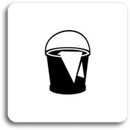 Accept Pictogram "Cleaning II" (80 × 80mm) (White Plate - Black Print without Frame) - Sign