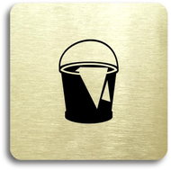 Accept Pictogram "Cleaning II" (80 × 80mm) (Gold Plate - Black Print without Frame) - Sign