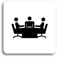 Accept Pictogram "Office II" (80 × 80mm) (White Plate - Black Print without Frame) - Sign