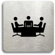 Accept Pictogram "Office II" (80 × 80mm) (Silver Plate - Black Print without Frame) - Sign