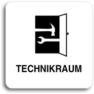 Accept Pictogram "Technical Room" (80 × 80mm) (White Plate - Black Print without Frame) - Sign