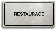 Accept Pictogram RESTAURANT 160 × 80mm) (Silver Plate - Black Print) - Sign