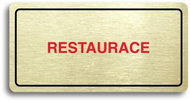 Accept Pictogram RESTAURANT (160 × 80mm) (Gold Plate - Colour Print) - Sign