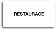 Accept Pictogram RESTAURANT (160 × 80mm) (White Plate - Black Print without Frame) - Sign