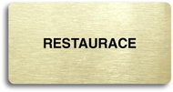 Accept Pictogram RESTAURANT (160 × 80mm) (Gold Plate - Black Print without Frame) - Sign