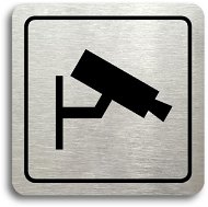 Accept Piktogram „monitorováno II" (80 × 80 mm) (strieborná tabuľka – čierna tlač) - Ceduľa