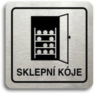 Accept Pictogram "Cellar Cubicle IV" (80 × 80mm) (Silver Plate - Black Print) - Sign