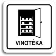Accept Pictogram "Wine Cellar" (80 × 80mm) (White Plate - Black Print) - Sign