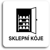 Accept Pictogram "Cellar Cubicle IV" (80 × 80mm) (White Plate - Black Print without Frame) - Sign