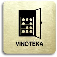 Accept Pictogram "Wine Shop" (80 × 80mm) (Gold Plate - Black Print without Frame) - Sign