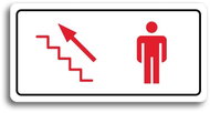Accept Pictogram MEN'S TOILET LEFT TOP (160 × 80mm) (White Plate - Colour Print) - Sign