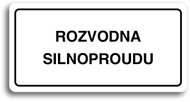 Accept Pictogram "POWER PLANT DISTRIBUTION" (160 × 80mm) (White Plate - Black Print) - Sign