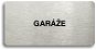 Accept Piktogram „GARÁŽ" (160 × 80 mm) (strieborná tabuľka – čierna tlač bez rámčeka) - Ceduľa