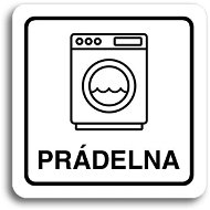 Accept Pictogram "Laundry II" (80 × 80mm) (White Plate - Black Print) - Sign