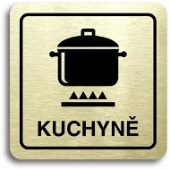 Accept Pictogram "Kitchen II" (80 × 80mm) (Gold Plate - Black Print) - Sign