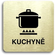Accept Pictogram "Kitchen II" (80 × 80mm) (Gold Plate - Black Print without Frame) - Sign